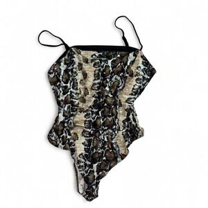 ✨ Y2K Snake Print Ruched Bodysuit ✨